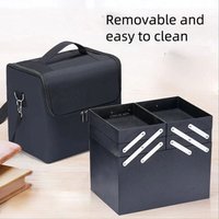 Extra Large Makeup Case Cosmetic & Nail Storage with Shoulder Strap for Travel
