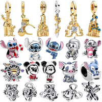 925 Silver Disney 2026 Mickey Mouse Clubhouse Charms Pendants Fit For Necklace Bracelet DIY Birthday Festivals Women Party Gifts
