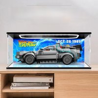 Acrylic Display Storage Box for Figurines Models Future Proof Dustproof Case Suitable for 77256 Back to the Future Model