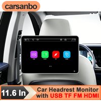 Carsanbo HD 11.6 Inch Car Headrest Monitor Touch Screen MP5 Player Rear Seat Screen with USB TF FM HDMI Type-C Input Mirror Link