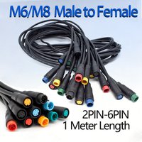 M6 M8 2 3 4 5 6 Pin Male to Female EbikeElectric Butt Cable Plug Connector Scooter Brake waterproof Signal Sensor cord 1 meterl