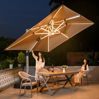 LED Roman Umbrella, Sunshade, Rainproof, UV Protection,Thickened Material, Aluminum Alloy Columns, Rotatable, Outdoor Umbrella