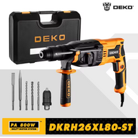 DEKO DKRH26XL80-ST Elektrischer Bohrhammer mit 4 Funktionen, multifunktionales Drehzubehör, elektrischer Abbruchhammer, Schlagbohrmaschine