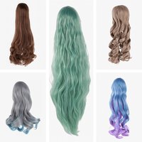 Quality 60cm Doll Wig 1/3 Doll Accessories Black White Red Brown Pink Coffee Color Doll Hair Straight Curve Braid Pony Decors