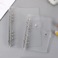 A5 A6 Transparent Glitter Loose Leaf Binder Ring Planner Agenda Plastic File Clip Folder Waterproof School Office DIY Stationery