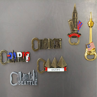 2-in-1 Retro Metal Fridge Magnet with Built-in Bottle Opener France UK Switzerland Famous Scenic Landmarks Travel Souvenir Gift