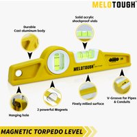 10 Inch Die-Cast Aluminum Magnetic Torpedo Level,Small Spirit Level for Construction,Carpentry,Home Renovation with Pencil