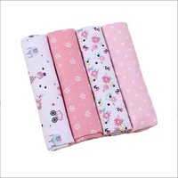 4-Piece Set of Baby Swaddle Blankets with Printed Castle, Princess, and Carriage Designs, Soft Flannel Wrap Blankets for Babies
