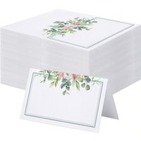20/50/100Sheets Flowers Pattern Wedding Seating Number Card Name Place Card Festival Birthday Family Party Banquet Table Card