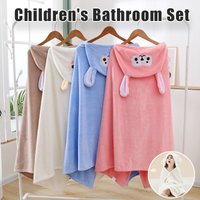 Kinder Korallen Fleece Mit Kapuze Badetuch Super Saugfähig Schnell Trocknend Weiche Cartoon Cape Handtuch Für Baby Badezimmer