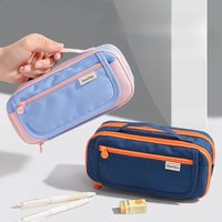 Large Capacity Pencil Case - Oxford Cloth Multi-Layer Organizer, Vintage Canvas Pen Bag with Handle for Students Pencil Bags