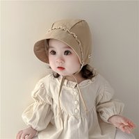 Laege Brim Baby Sunshade Hat Princess Girl Lace Palace Hat 6-24M Kids Outdoor Sun Protection Visors Infant Lace-up Fisherman Cap