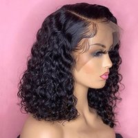 Curly Short Bob Wigs 13ร4 Lace Frontal Human Hair Pre Plucked 100% Human Hair Deep Wave 4x4 Lace Front Closure Bob Wig For Women