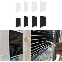 Non Drill Stick on Window Blinds Polyester Temporary Pleated Shades for Office Home Living Room Privacy