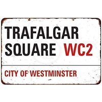 Retro Metal tin Sign Funny Trafalgar Square London Iron Paintingation Sign For Home Cave Garage bar Wall Decoration Vintage Meta