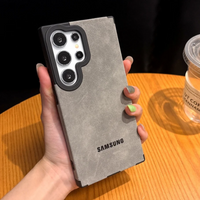 Luxury for Magsafe Matte Suede Leather Case For Samsung S26 S24 S25 S23 Ultra Plus Magnetic Wireless Cahrging Protection Case