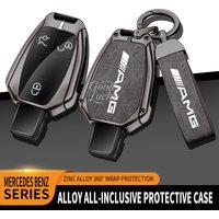 Leather Car Remote Keyless Shell Bag Keychain For Mercedes Benz A B C S Class AMG GLA CLA GLC W176 W221 W204 W205 Accessories