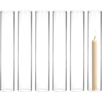 5 Pcs/lot 24.5cm x 5cm Wedding Props Backgammon Candle Holder Decoration High Transparent Hollow Tube High Glass Round Tube