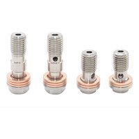 Universal Motorcycle Brake Caliper Banjo Bolt Bleed Screw Nipple 304 Stainless Steel For Honda Yamaha Kawasaki Suzuki Motocross