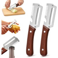 3 in 1 Kitchen Peeler Scallion Slicer 1/2pcs Premium Vegetable Peeler with Wooden Handle and Bottle Opener for Fruits Vegetables
