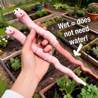 3PC Fun Potted Earthworm Planter Humidity Tester Cute Garden Terrace Decor Earthworm Plant Embellishment A Small Garden Gift