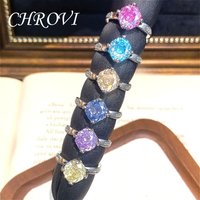 Light luxury 925 sterling silver popular octagonal millennium rose diamond-studded ring for women