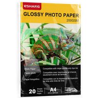 ESHANG 20 Sheets A4 Glossy blank back Inkjet Photo Paper 8.3X11.7 Inches for Inkjet Printer Use DYE INK 200gsm
