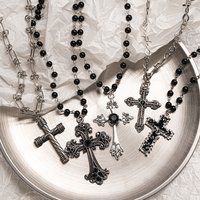 Y2k punk style creative black cross set necklace, trendy retro necklace, Christmas party jewelry gift