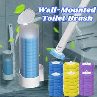 Home Wall-Mounted Toilet Cleaning Brush Set, Disposable Replacement Head, No-Drill Hygienic Convenient WC Cleaner Wc Accessories