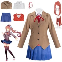 Kostiumy cosplayowe z anime Doki Doki Literature Club – Monika, Sayori, Yuri, Natsuki. Kostiumy na Halloween dla kobiet, sukienka, odzież.