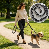 180cm Funny Plastic Simulation Chain Dog Rope Prank Halloween Photo Props Durable Decoration Cute Dog Traction Rope Pet Supplies