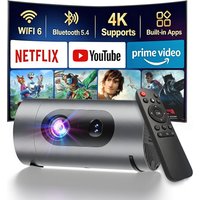 XBJ Smart Mini projector with WiFi BT,Portable Movie Projectors Supports 4K 1080P Built-in Apps, forBedroom, Office, Outdoor image 3