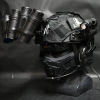 Fast Airsoft Helmet Set With Tactical Headset Night Vision Model Nvg Bracket Mask Flashlight Helmet Cloth Battery Pack Goggles