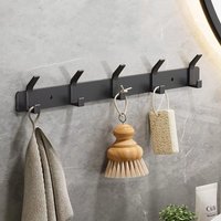 New Black Robe Hooks Towel Hanger Nail Wall Aluminium Hooks Rack Door Coat Clothes Hanging Holder Bathroom Kitchen Accessories