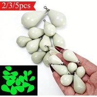 3/5/2pcs Luminous Egi Sinker Set Teardrop Squid Jig Sinker with Swivel Glow Fishing Weight Night Fishing Tackle for Squid