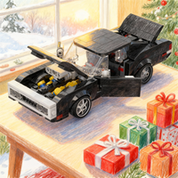 440pcs MOC ULTIMATE Fast Furious Dodge Charger RT City Champions Model Building Blocks Festival Gifts Construction Toy