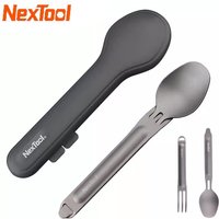 NexTool Fork Spoon 2-in-1 Pure Titanium Detachable Portable Outdoor Sports Camping Picnic Tableware Healthy Convenient