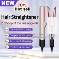 2-in-1 Professional Quick Dry Hair Dryer and Straightener Negative Ion Iron Long Lasting Styling Tool Wet and Dry Curling Iron