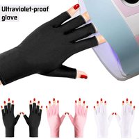 Anti-UV Gloves for Nail Lamp, Professional UPF50+ UV Protection Glove for Manicures, Art Skin Care Fingerless, Women Men