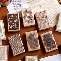 Mesh Vein Pattern Wood Stamp Wall Cement Texture Morse Code Design Stationery Stamping Tool Unique Decor Mold scrapbook Craft
