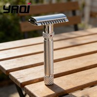 2026 Yaqi Adjustable Final Cut OC Men's Safety Razor Chrome Color Stainless Steel Razor Head for Smooth Shaving
