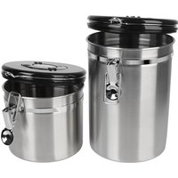 Coffeeware Coffee Container with co2 Valve Airtight Lid Preserves Freshness Stainless Steel For Coffee Beans Storage Canister