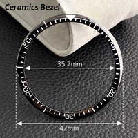42mm*35.7mm Sloping Ceramics Bezel Black/Green/Blue/Brown Bezel Fits Watch Case Replacement Beze Watch Accessories For Man