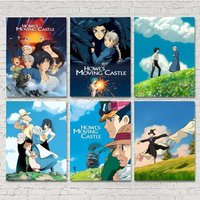 Cartoon H-Howl MOvie Moving C-Castle Posters HD Print Vintage Wall Art Decor for Home Study Room