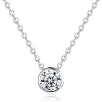 1.2 Carat Single Stone Moissanite Pendant Necklace for Women 925 Sterling Silver Wedding Party Bridal Jewelry Anniversary Gift
