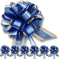 6Pcs Large Pull Bows Gift Wrapping Ribbon Bows Decorations for Wedding Birthday Christmas Valentine Party Gift Baskets Presents
