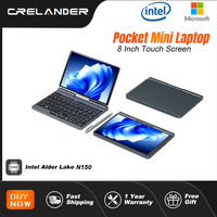 CRELANDER P8 Mini Laptop 8 Inch Touch Screen Intel Lake N150 12GB DDR5 WiFi 6 2 In 1 Laptop Notebook Tablet PC Pocket Laptop