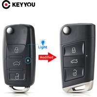 KEYYOU For Volkswagen For VW Golf 4 5 6 7 Jetta Passat CC Tiguan Polo Beetle Skoda Flip Remote Key Shell Fob 3 Buttons Car Key