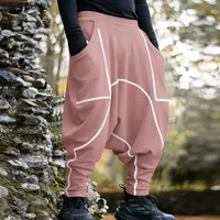 INCERUN Men Pants Patchwork Elastic Waist Joggers Loose Drop-crotch Trousers Men Streetwear 2026 Fashion Male Casual Pants S-5XL