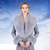 Set Faux Fur Material Faux Fur Collar Cuffs Set Warm Texture Detachable Faux Fur Scarves Soft Touch